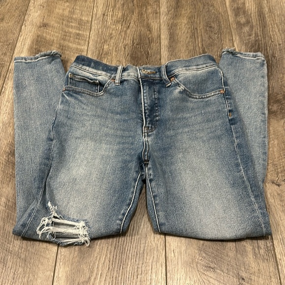 Women’s Distressed Express Jeans White Label Skinny High Rise Size 4 Short - Picture 2 of 7